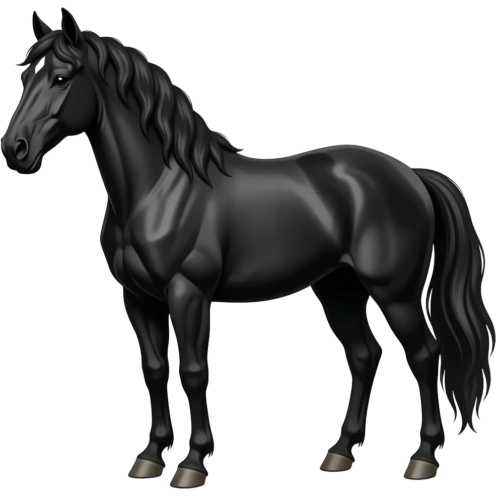 Black horse powerful emoji