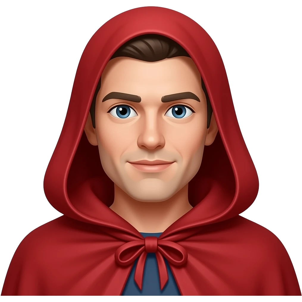 person with red cape no hat emoji