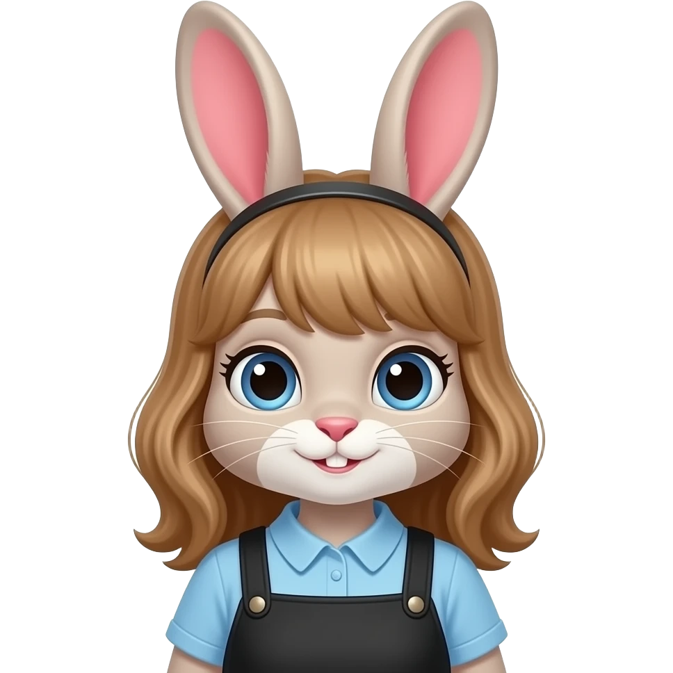 rabbit Hair Dresser front facing with outfit, emoji