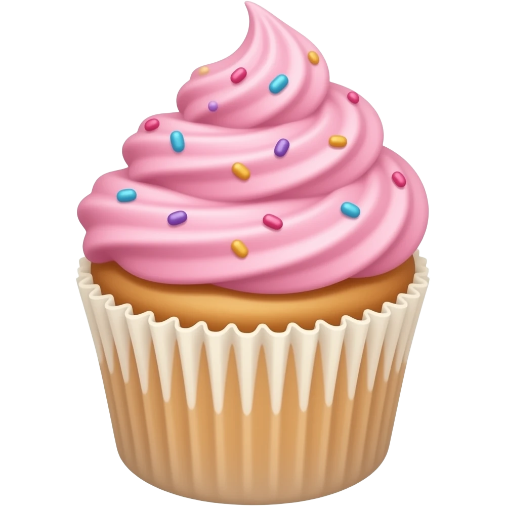 Cupcake with pink icing emoji