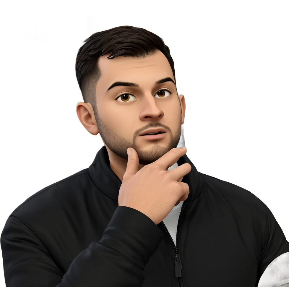 contemplative male in black jacket emoji