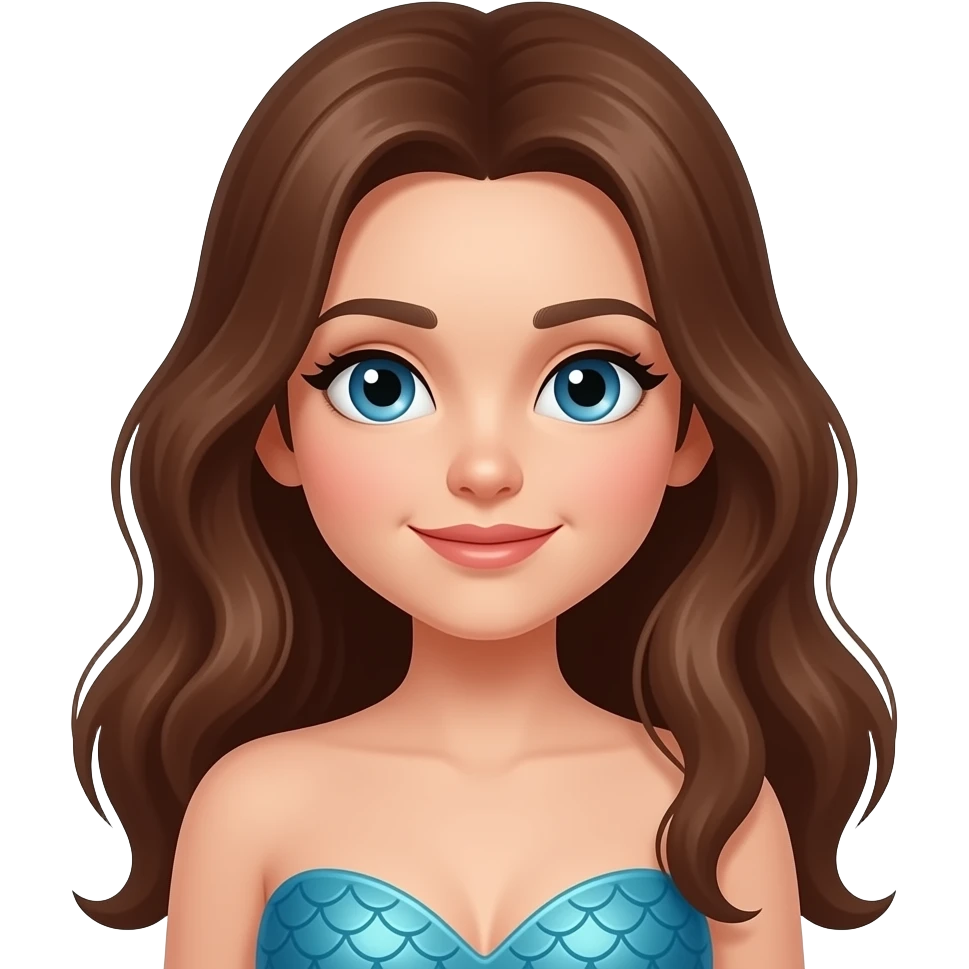 Braun haare blue eyes mermiad emoji