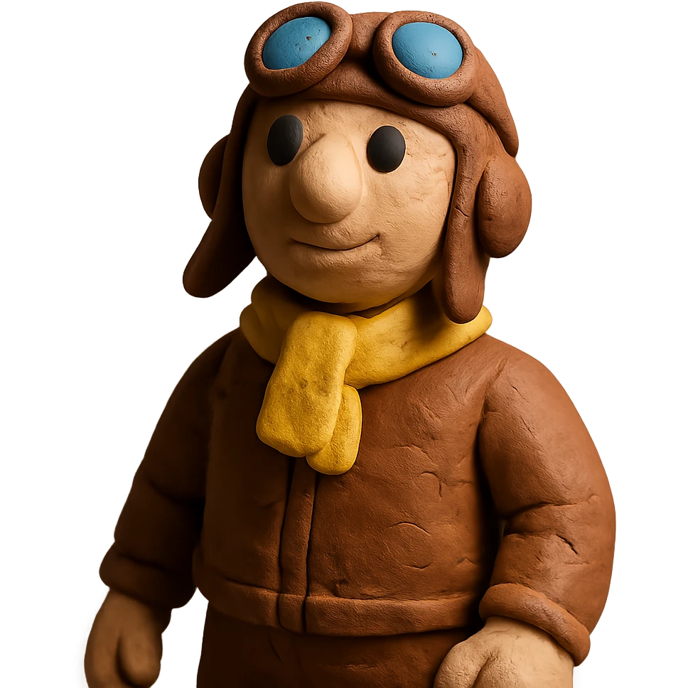 claymation style pilot emoji