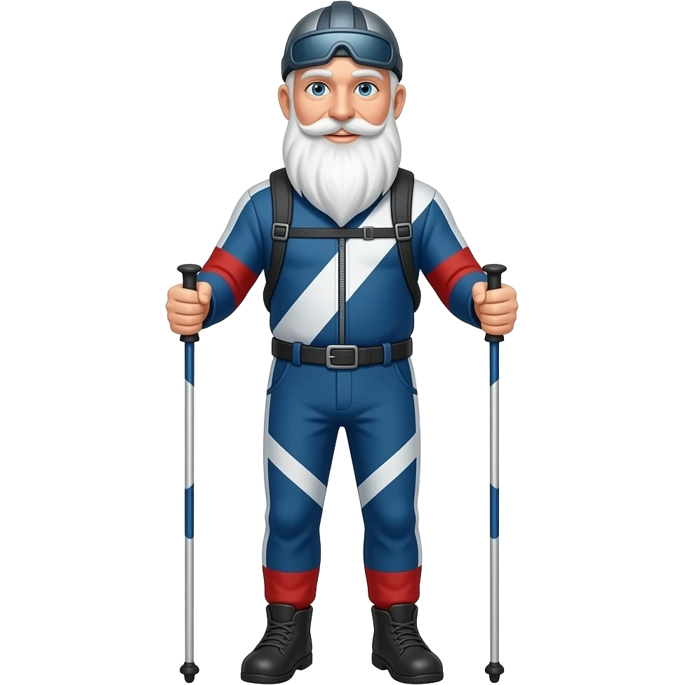 nordic walking, pole in each hand emoji