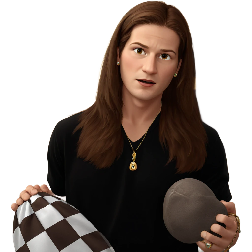 brown-haired boy with jewelry emoji