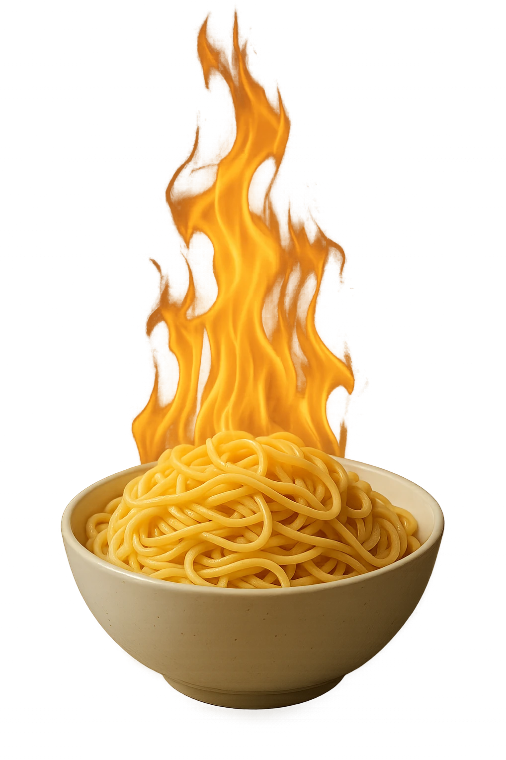 fiamma di metabolismo con bowl di pasta realistici emoji