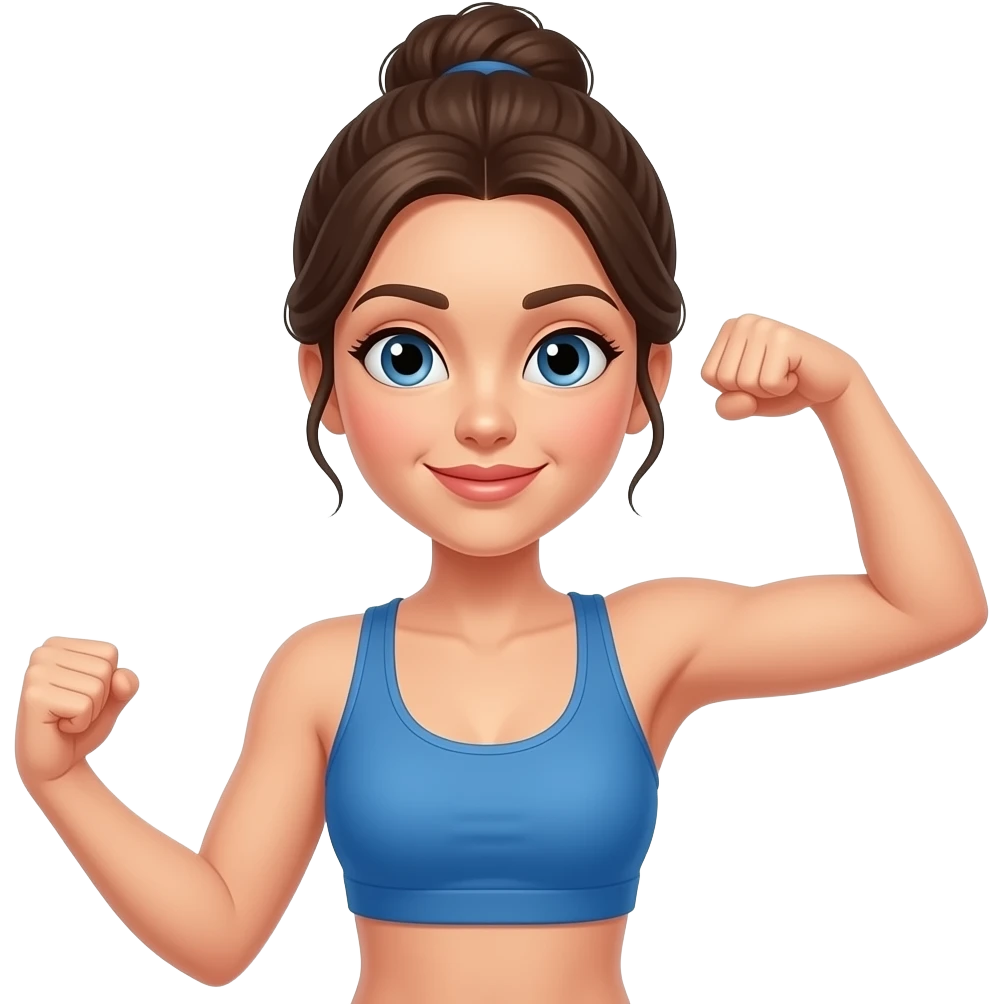 Women back leg calf flex emoji