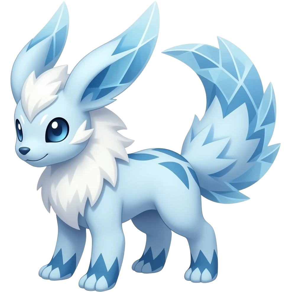 elemental icy floral ethereal glacial Axew-Rufflet-Brionne-Celebi-Pokémon-Fakémon-hybrid-creature emoji