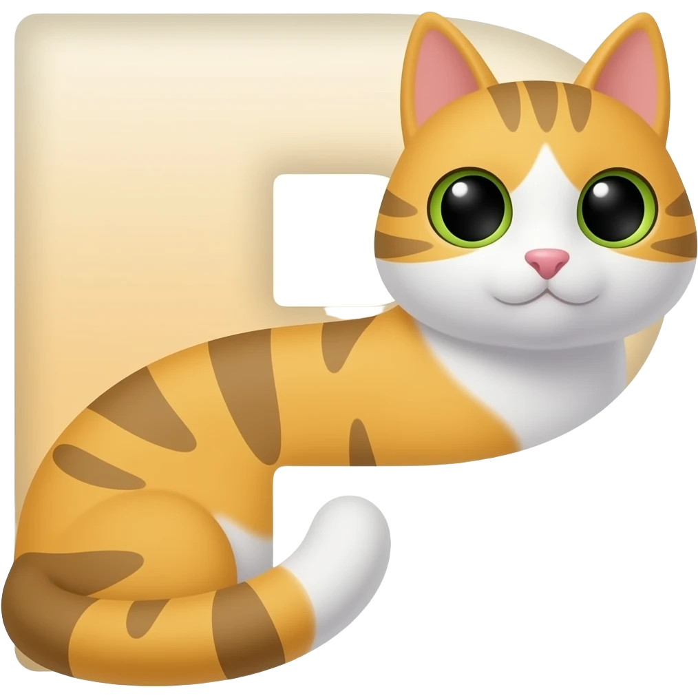 Letra P com um gato emoji