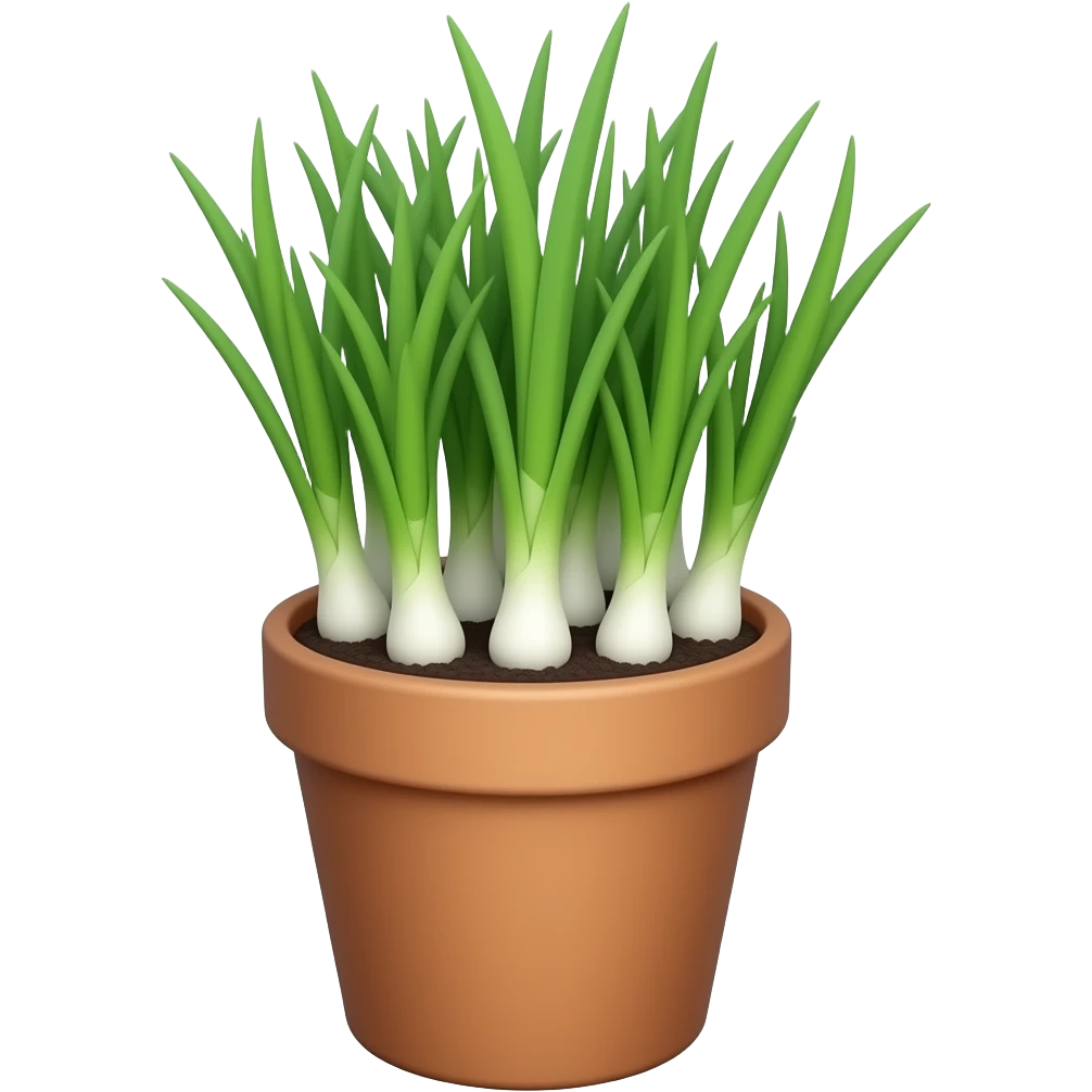Spring onions in flower pot emoji