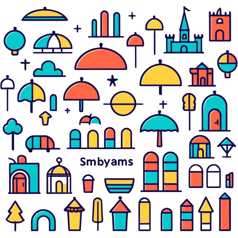 A whimsical sticker design incorporating playful fonts, cartoonish elements, and bright, cheerful colors. emoji