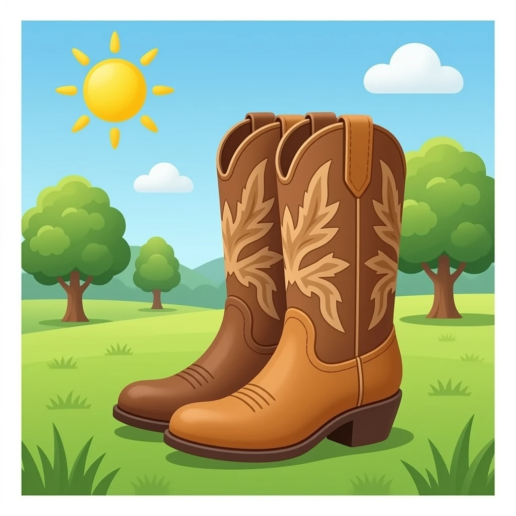 Cowgirl boots in the park emoji
