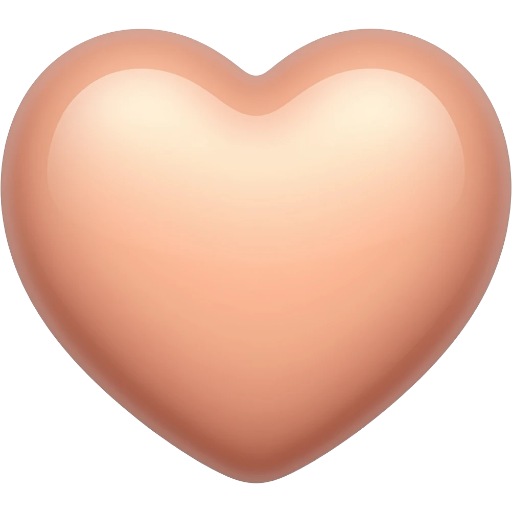 Peach color heart emoji
