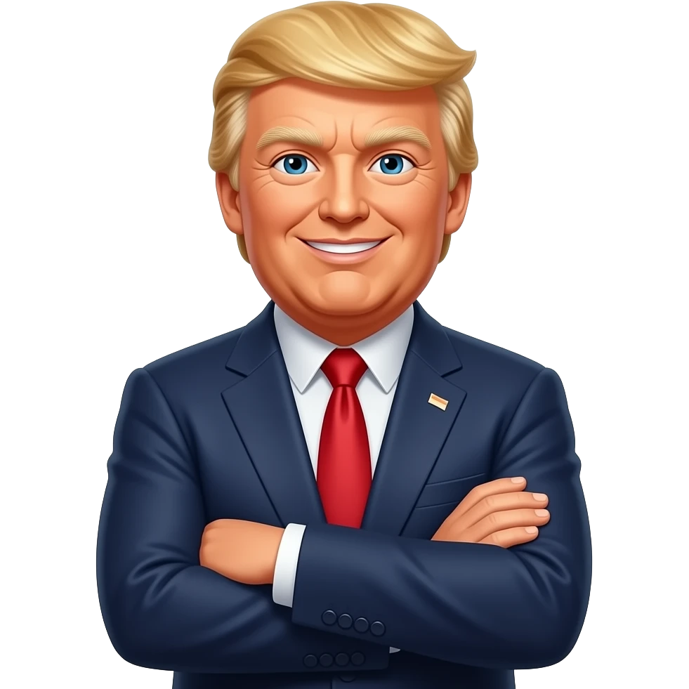 Donald Trump smiling confidently While crossing his arms emoji