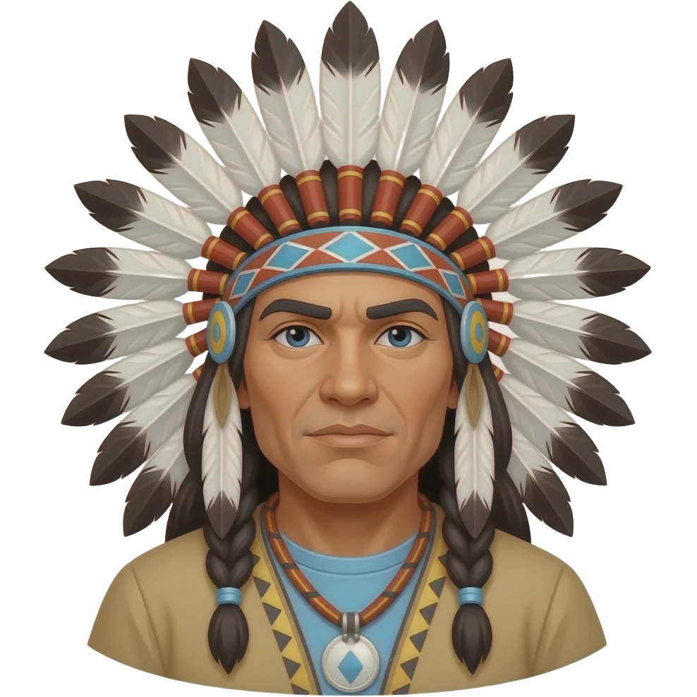 Native American man with headdress emoji