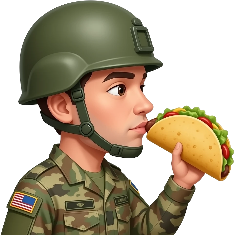 Soldier kissing taco emoji