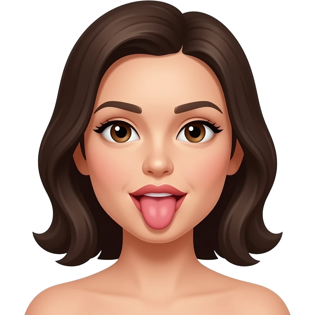 A woman licks her own nipple not finger emoji