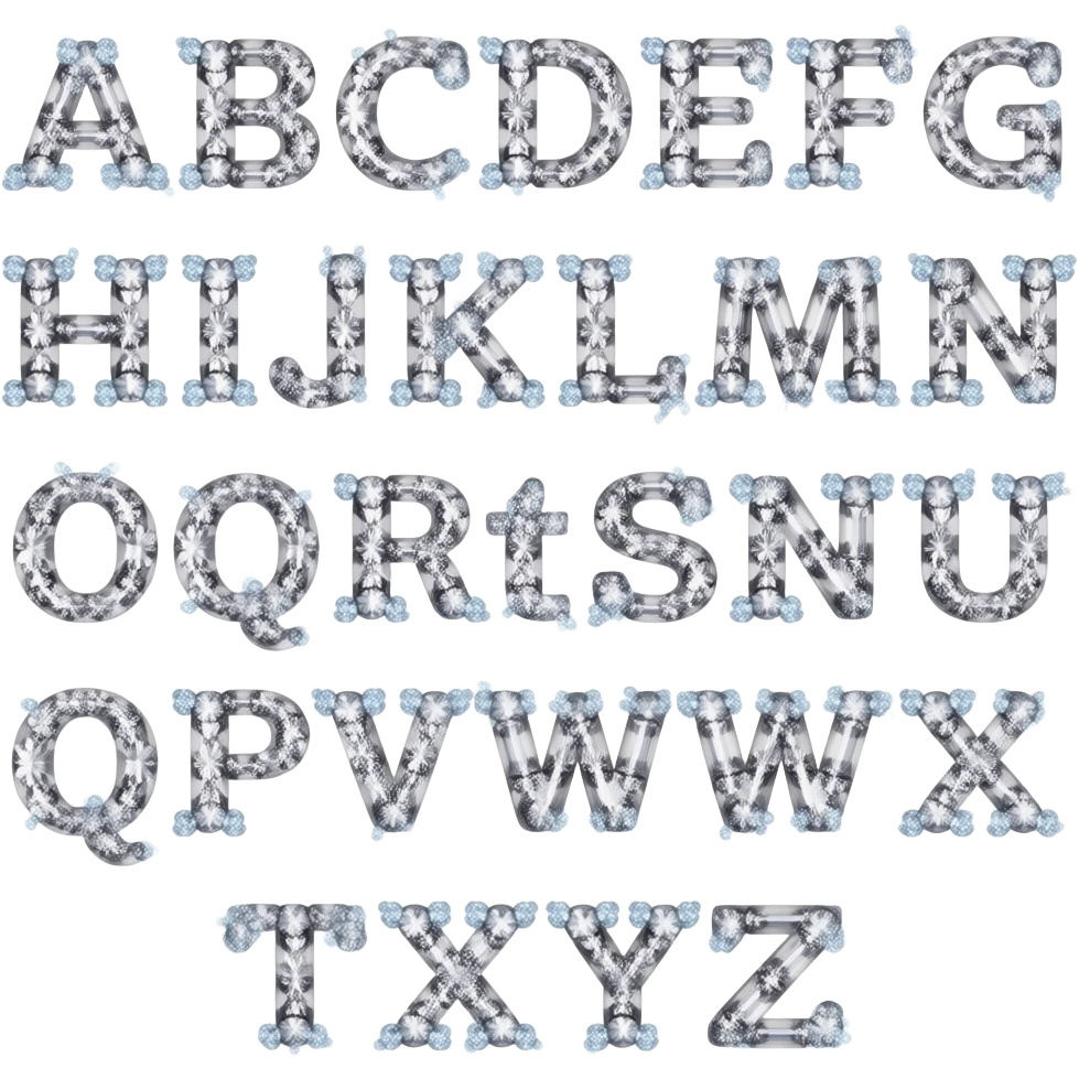 beautiful gemstone shiny floral letters a b c d e f g h i j k l m n o p q r s t u v w x y z.  Mark the letters q, u e, s t, i o and n in bold format emoji