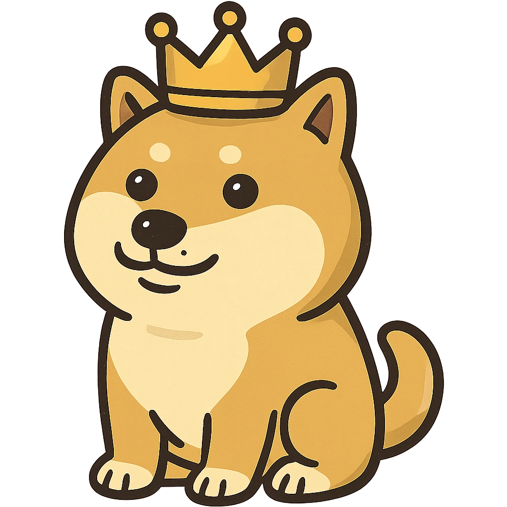 cheems with a crown emoji