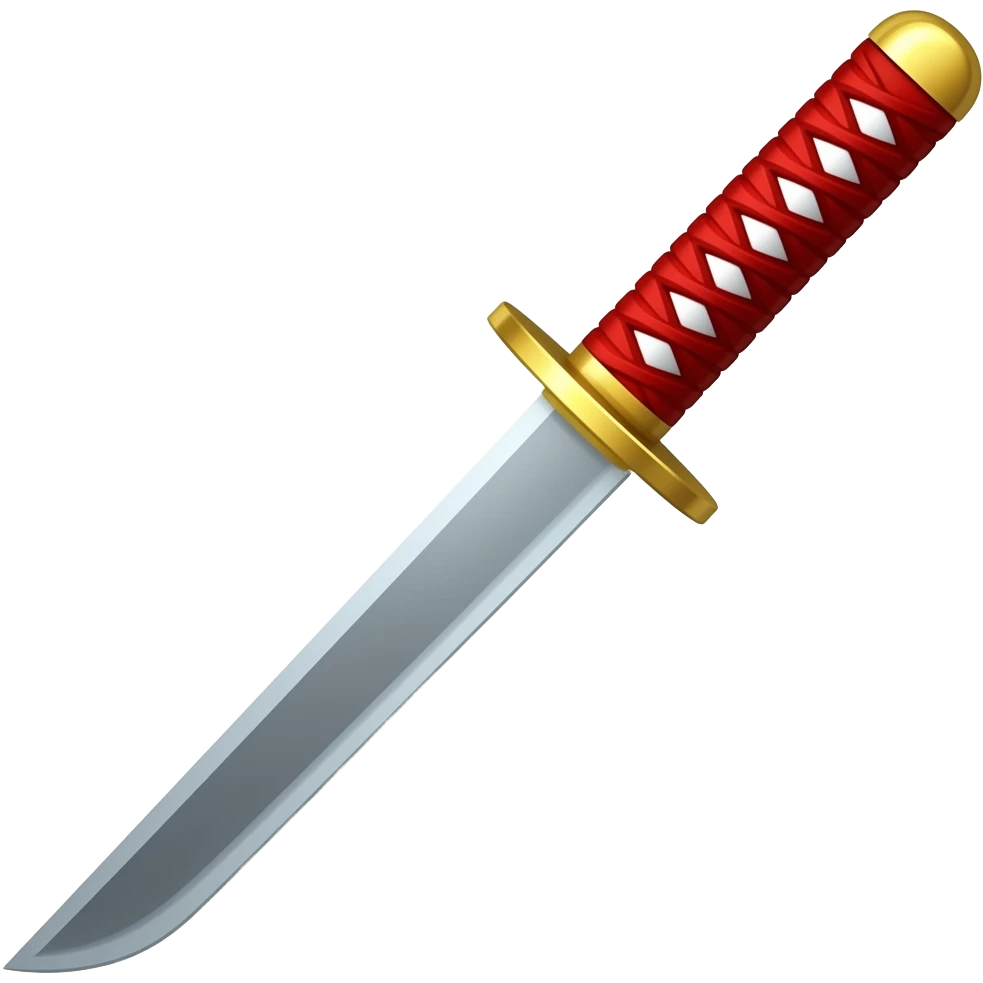 buatkan emoji pedang Samurai pakai gagang merah ber motif emoji