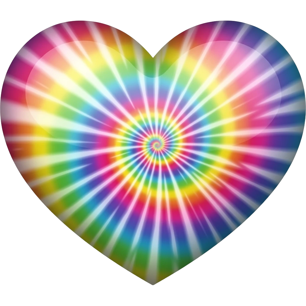 Tie dye heart emoji