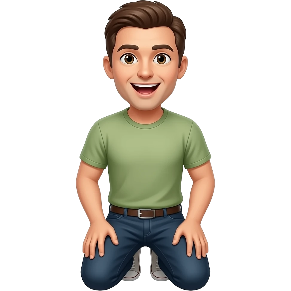 Man on knees open mouth emoji