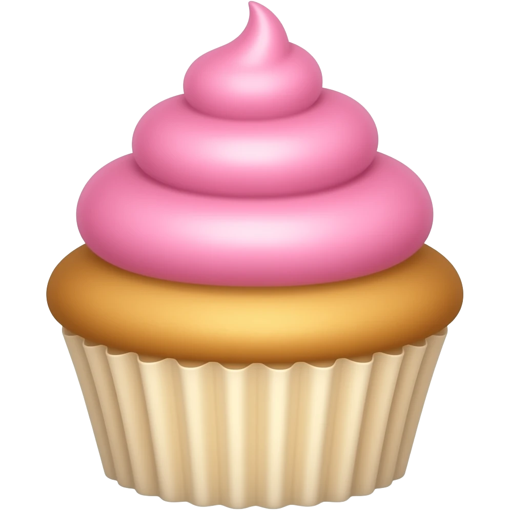 Cupcake with pink icing emoji