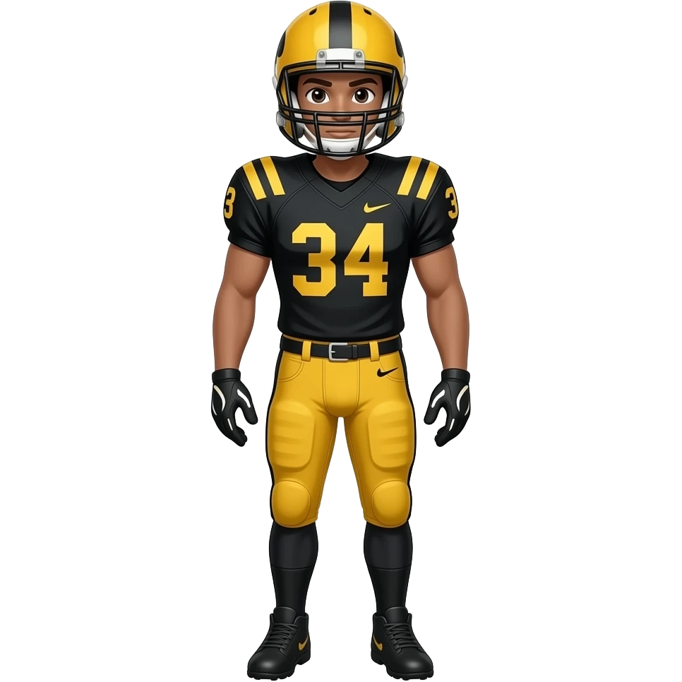 Football player with black & yellow suit and Helmet emoji