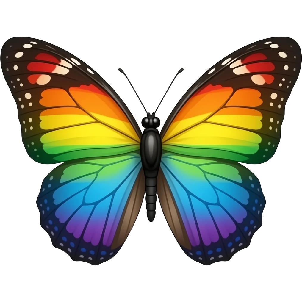Rainbow butterflie emoji