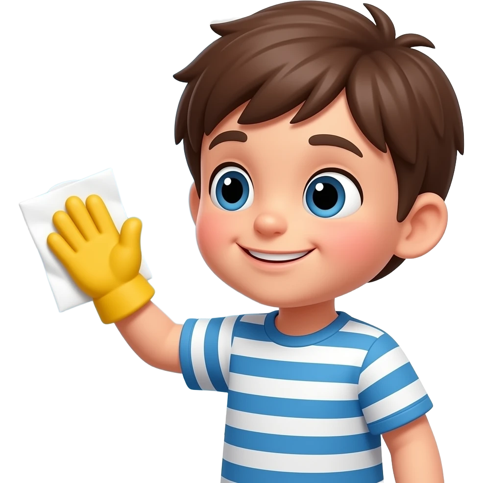 a kid cleaning the window emoji