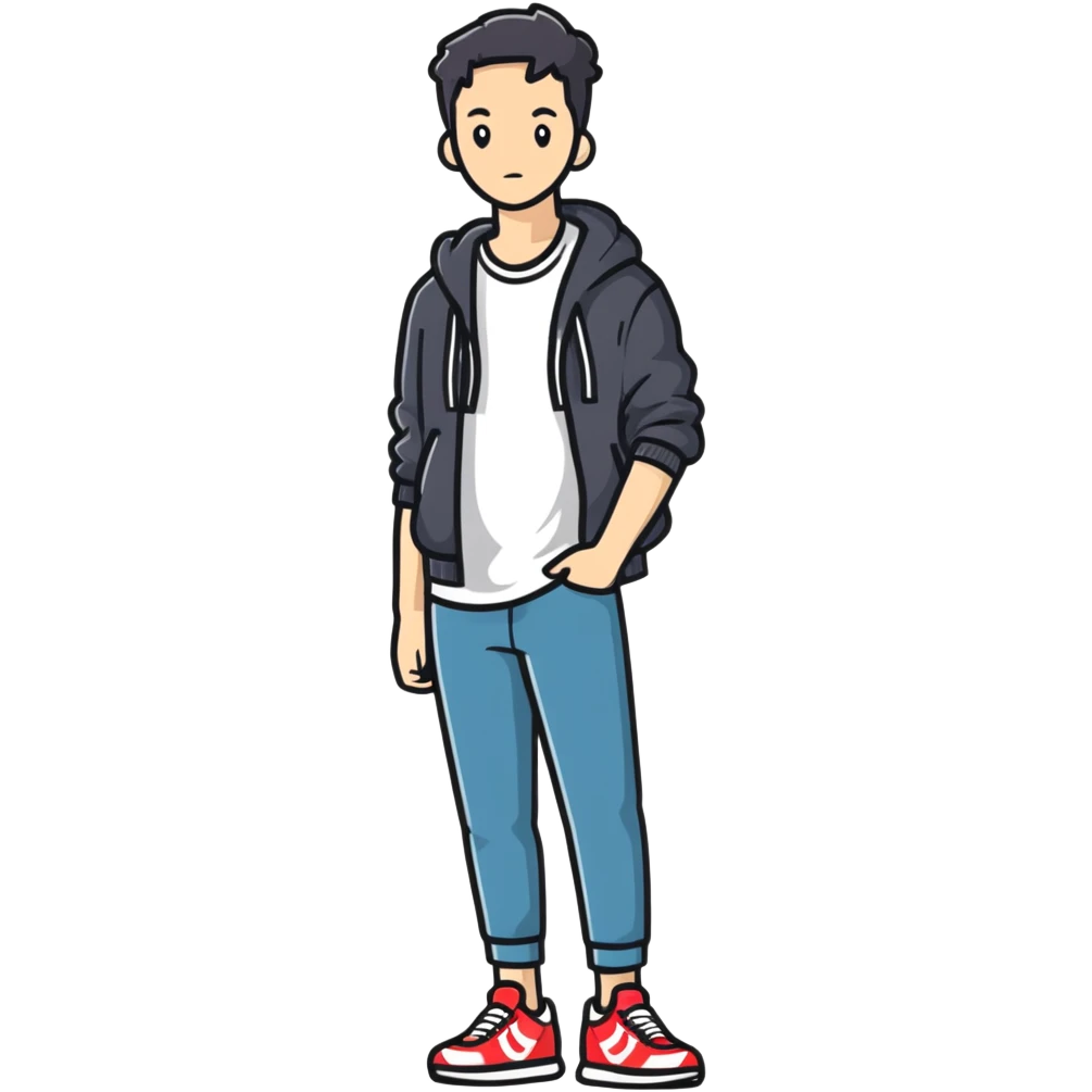 Full body person wearing casual outfit with sneakers emoji
