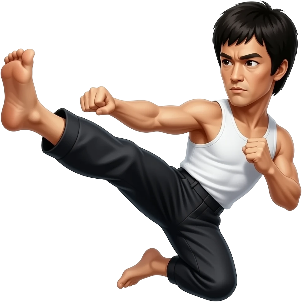 bruce lee side kick emoji