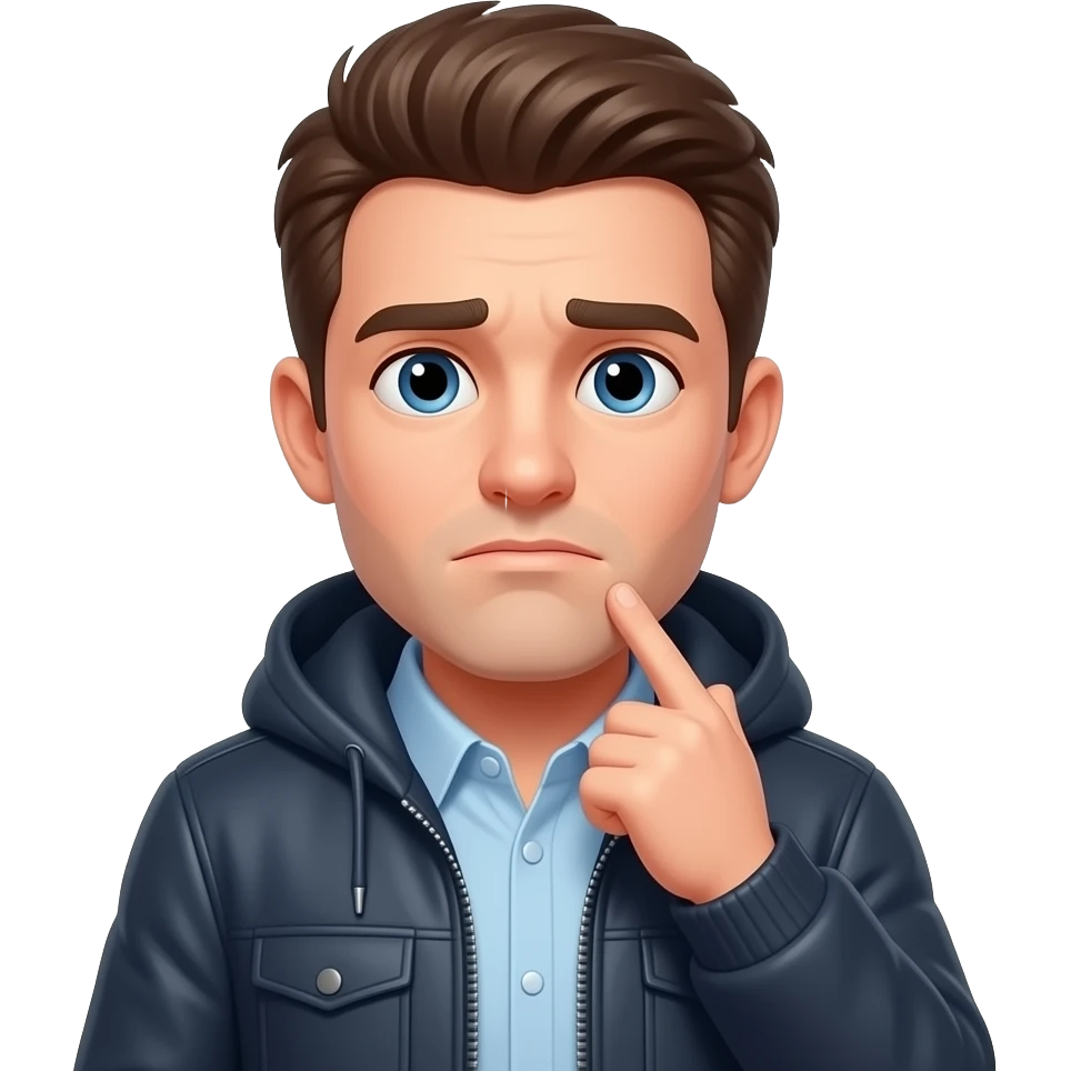 Человек в пиджаке сомневается emoji