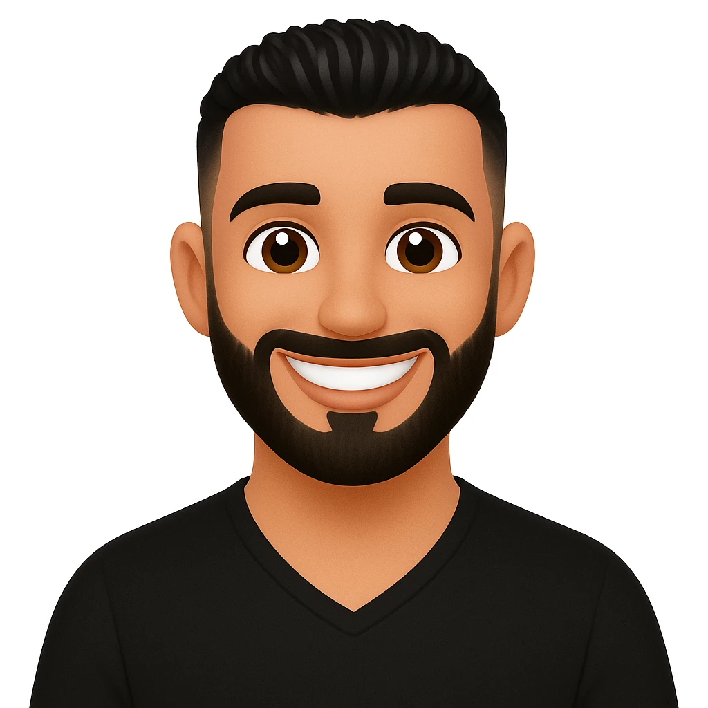 turn the second man in emoji style of the 1st image, match the facial features and clothes emoji