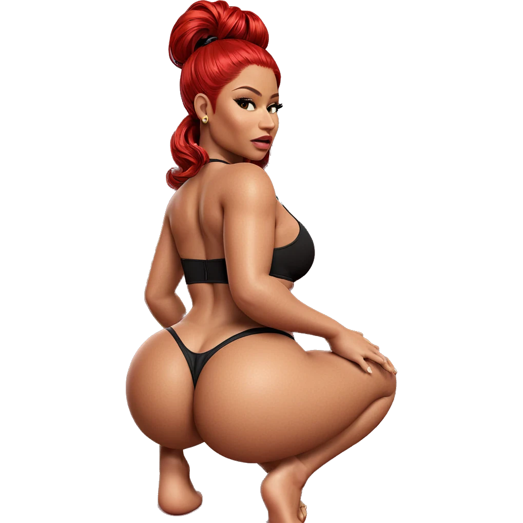 seductive pose with red hair emoji