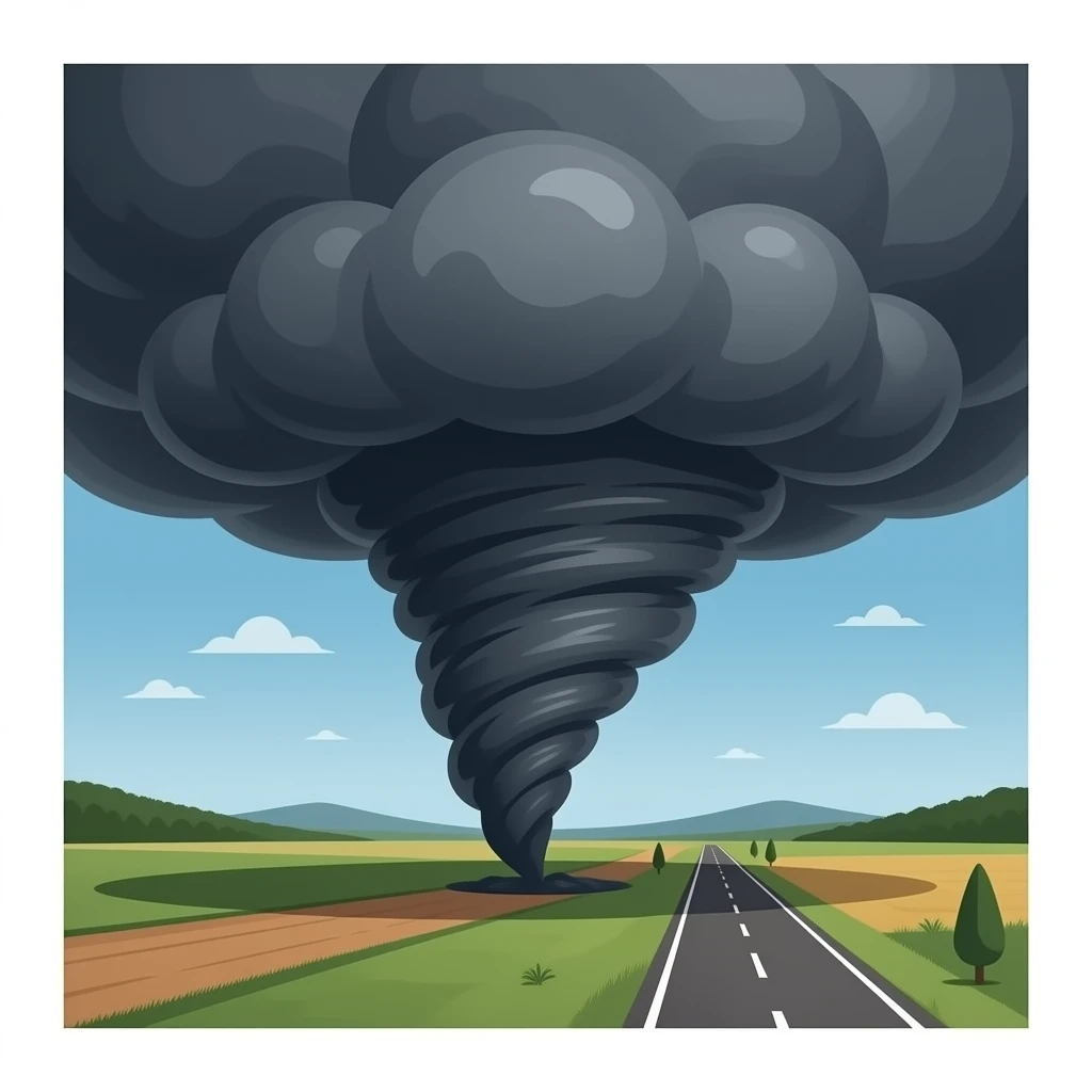 Tornado in black and brown emoji
