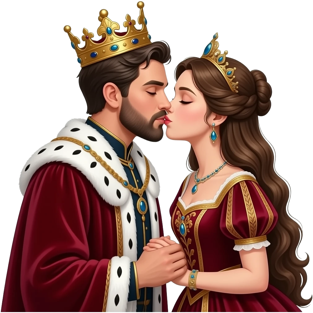 king kissing qween emoji