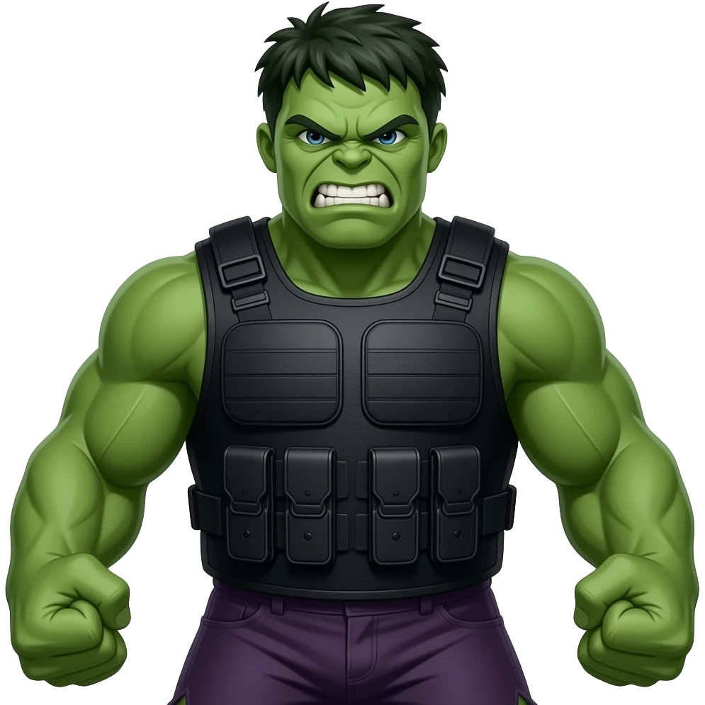 Anry Hulk in a black bulletproof vest emoji