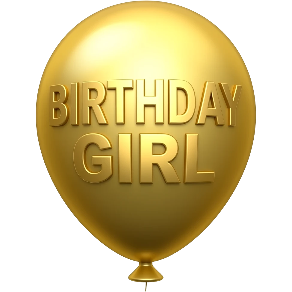 gold  letters BIRTHDAY GIRL BALLOON emoji