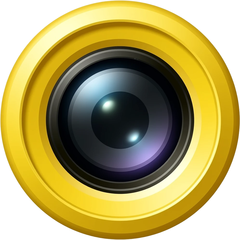 Yellow camera lens emoji