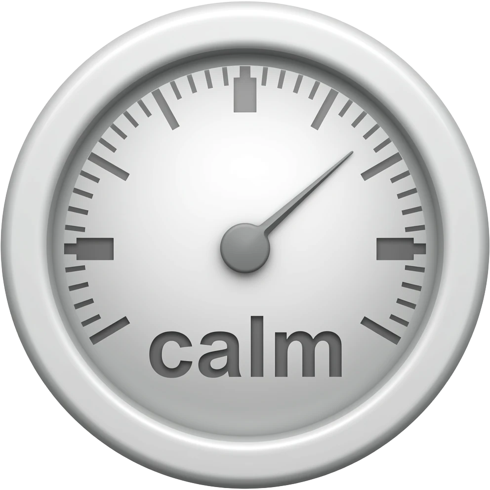 A dial that has the word calm on it emoji