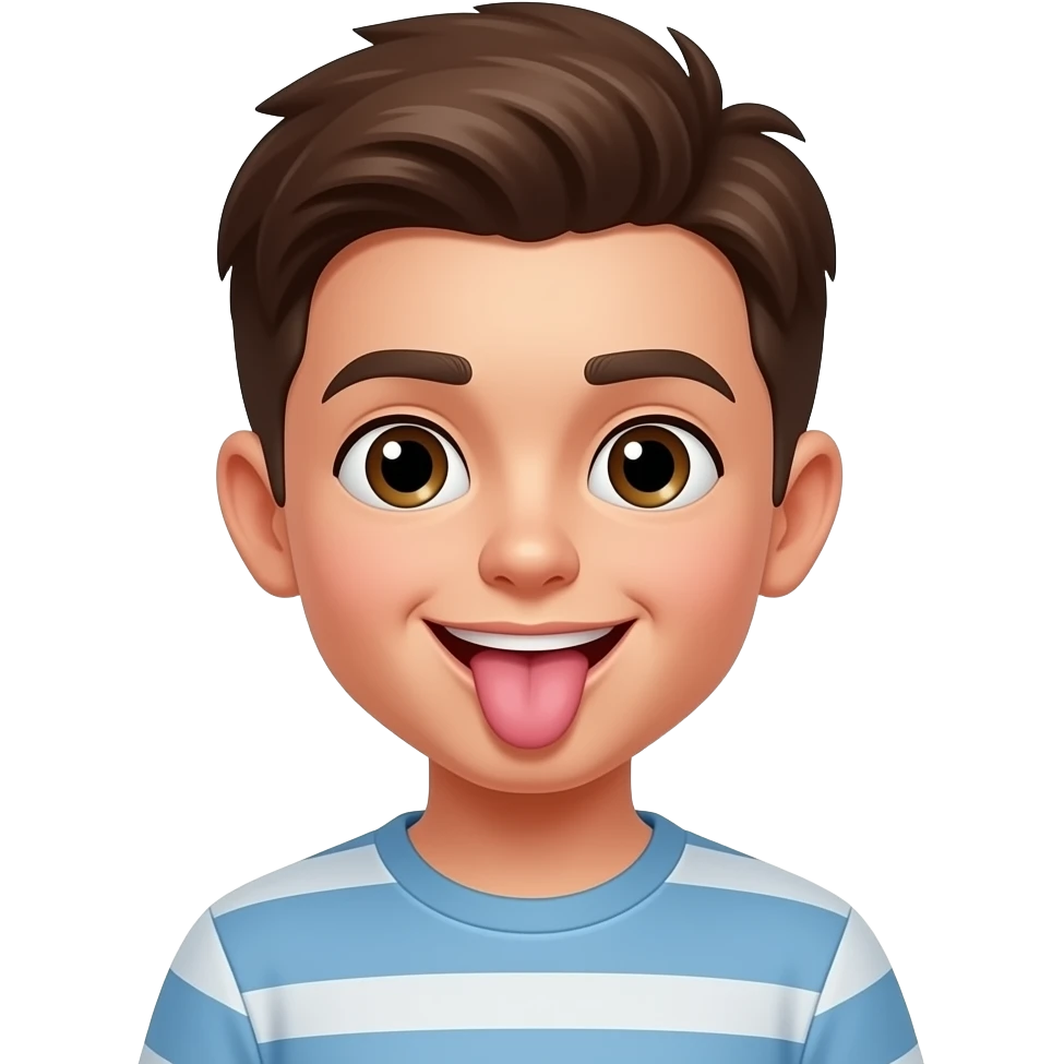 мальчик с высунутым языком emoji