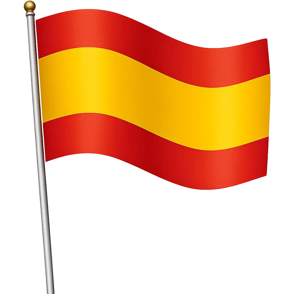 Edit the image to depict the Spain flag with simple and bold design, featuring only red and yellow horizontal stripes without the central coat of arms or any bars, on a transparent background. Maintain a clean and clear flag representation. emoji
