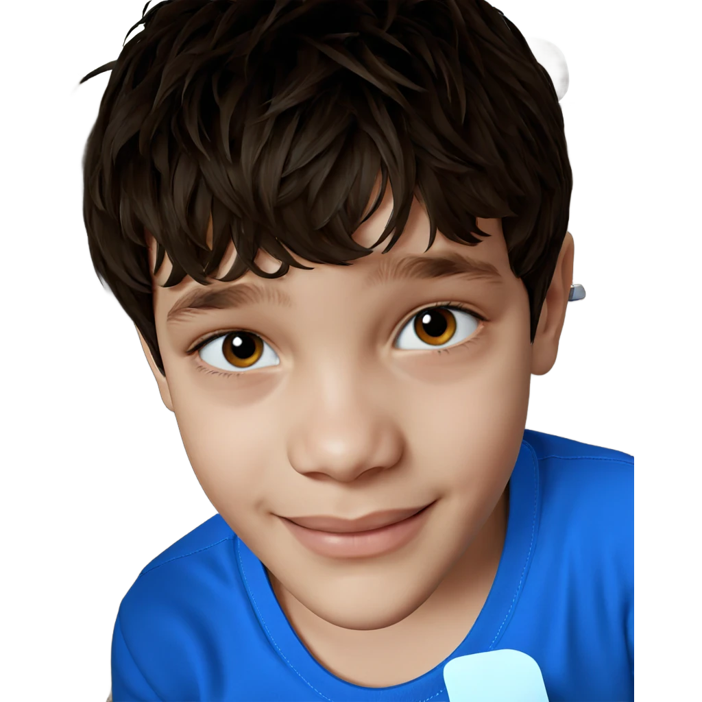 smiling boy in blue shirt emoji