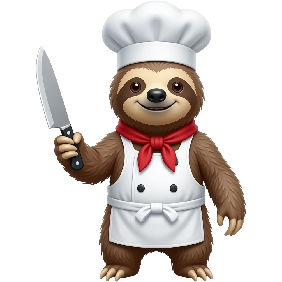 smiling killer sloth w chef's knife emoji