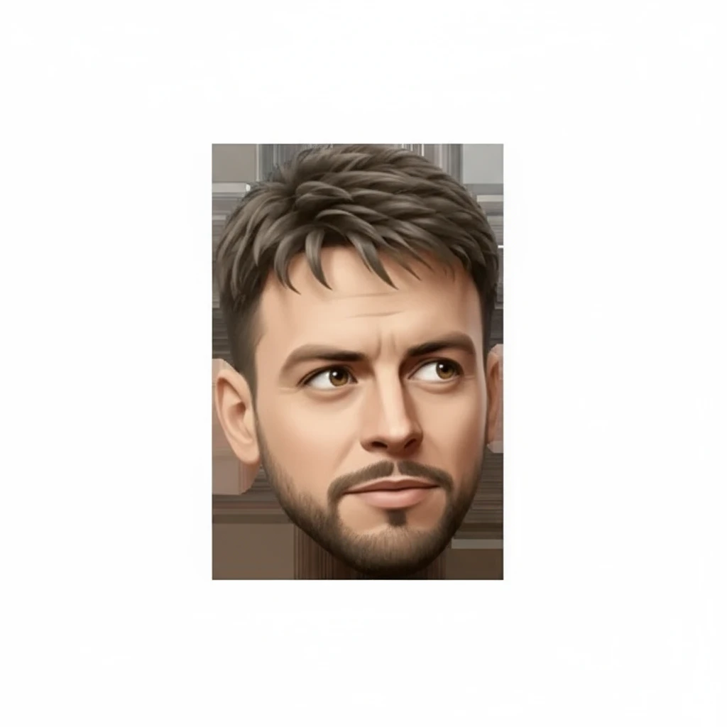 нарисуй это лицо, в таком же стиле, только задумчивое, без фона emoji