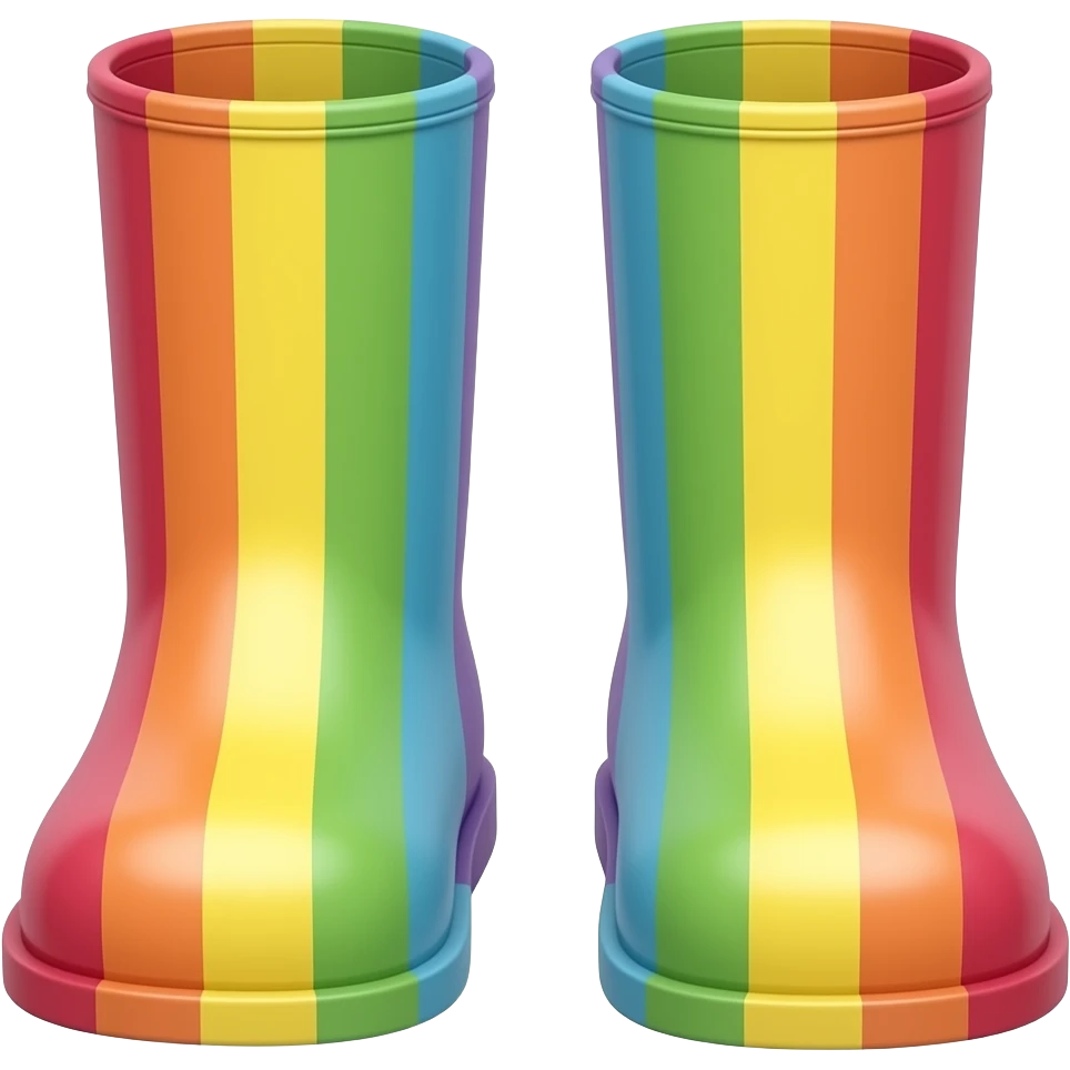 rainbow boots front view emoji