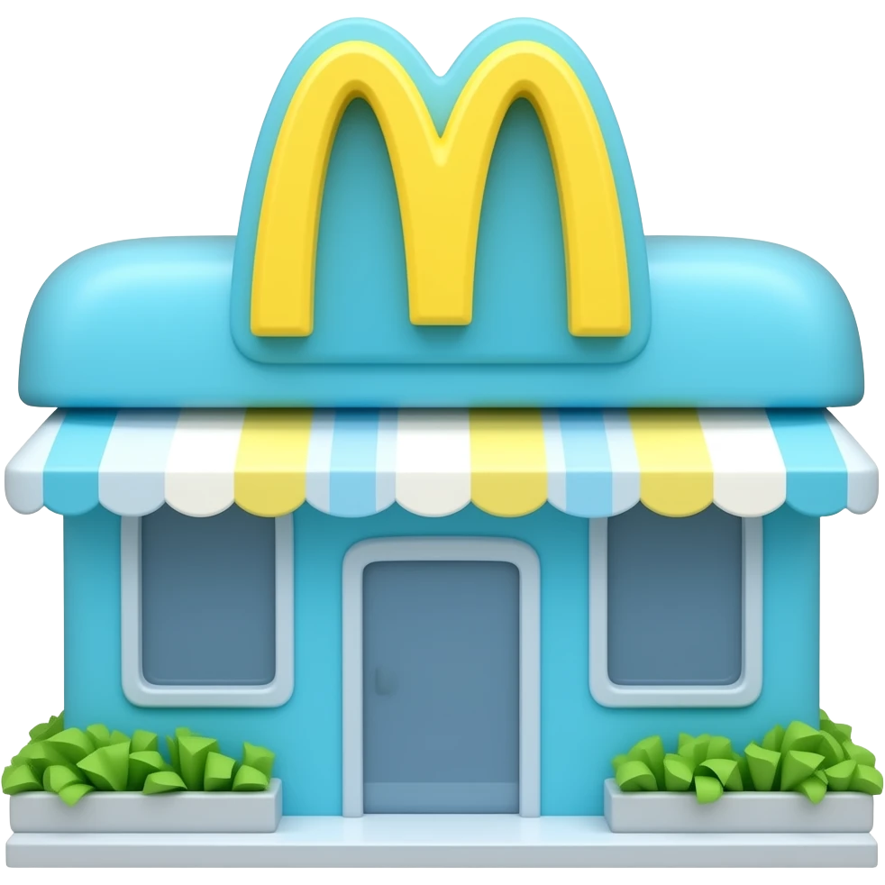 soft blue yellow fast food restaurant, transparent background inspired by barbie colour pallete emoji
