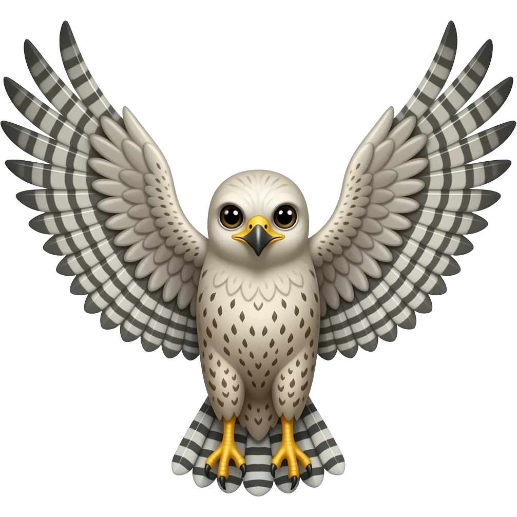Very simple Hawk with wings spread for a emojji emoji