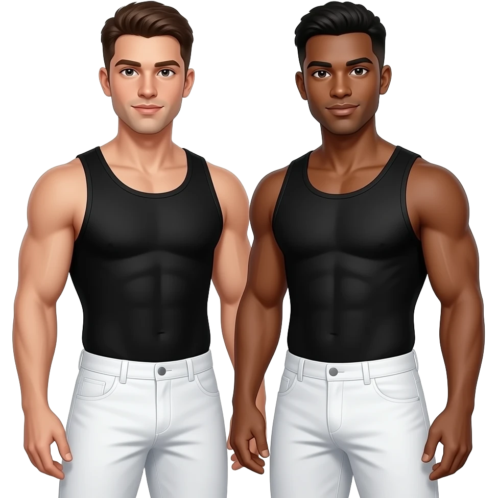sexy photos very fit interracial gay men black top and white bottom emoji